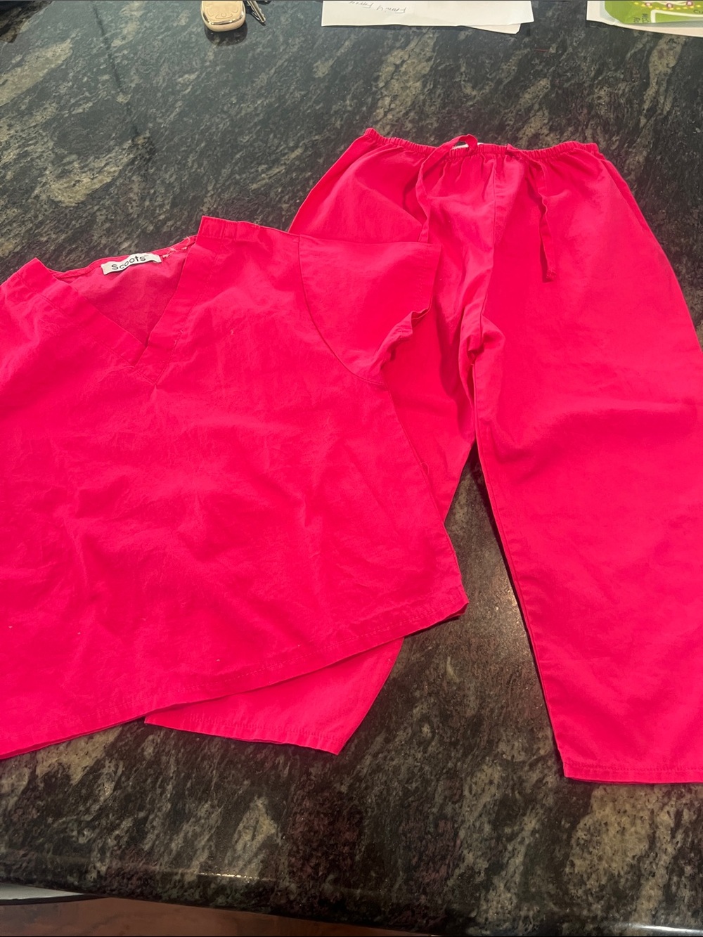 Toddler Bright Pink Scrub Set - Two Piece Top & Pants
